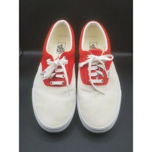 Vans Off the Wall Leather Upper Red White Low Rise Size 12 Men Size 13.5 Women